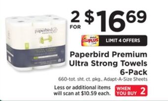 ShopRite Premium ultra strong towels 6-pack offer