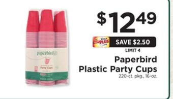 ShopRite Plastic party cups offer
