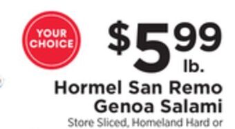 ShopRite San remo genoa salami offer