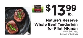 ShopRite Whole beef tenderloin for filet mignon offer