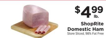 ShopRite Domestic ham offer