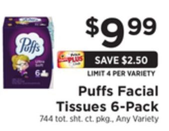 ShopRite Facial tissues 6-pack offer