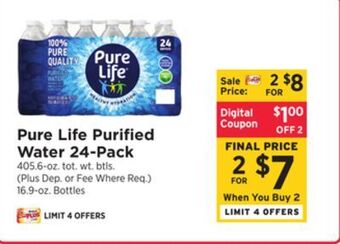 ShopRite Purified water 24-pack offer