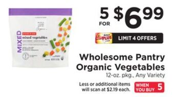 ShopRite Organic vegetables offer