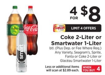 ShopRite 2-liter or smartwater 1-liter offer