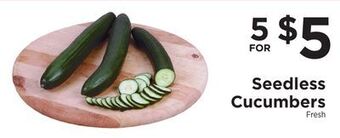 ShopRite Seedless cucumbers offer