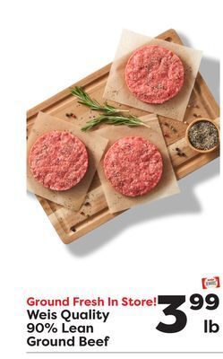 Weis Markets Weis quality 90% lean ground beef offer
