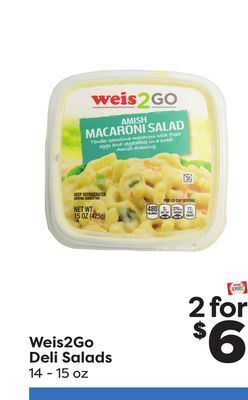 Weis Markets Weis2go deli salads offer