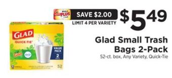 ShopRite Small trash bags 2-pack offer