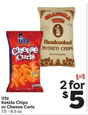 Weis Markets Utz kettle chips or cheese curls offer