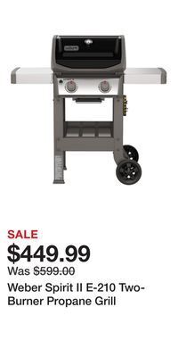 Cabela's Weber spirit ii e-210 two-burner propane grill offer