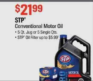 AutoZone Stp Conventional Motor Oil offer