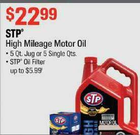 AutoZone Stp High Mileage Motor Oil offer