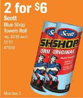 AutoZone Scott Blue Shop Towels Roll offer