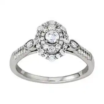 Kohl's Simply vera vera wang 14k white gold 1/2 carat t.w. diamond double halo engagement ring - size: 7 offer