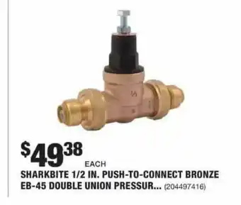 The Home Depot Sharkbite 1-2 In. Push-to-connect Bronze Eb-45 Double Union Pressur... offer