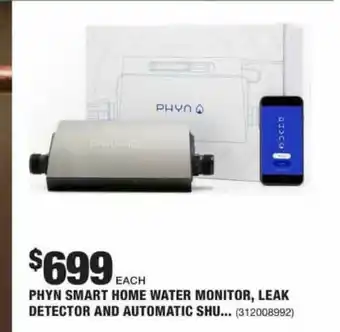 The Home Depot Phyn Smart Home Water Monitor, Leak Detector And Automatic Shu... offer