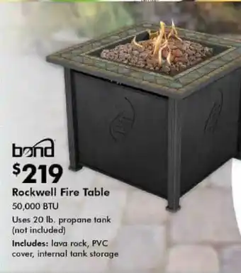 Bond Rockwell Fire Table