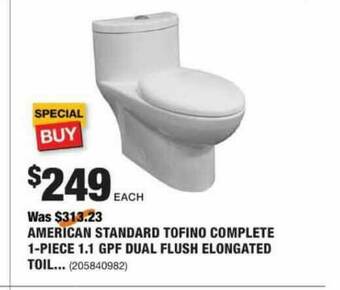 The Home Depot American Standard Tofino Complete 1-piece 1.1 Gpf Dual Flush Elongated Toil... offer