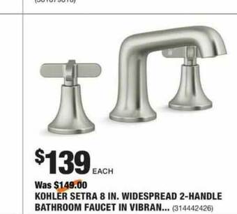 The Home Depot Kohler Setra 8 In. Widespread 2-handle Bathroom Faucet In Vibran... offer