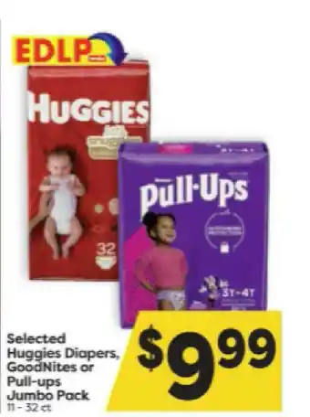 Weis Markets Selected Huggies Diapers, GoodNites Or Pull-Ups Jumbo Pack offer