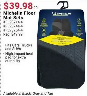 Pep Boys Michelin Floor Mat Sets offer