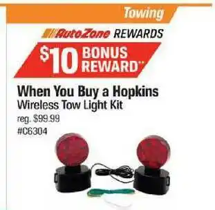 AutoZone Hopkins Wireless Tow Light Kit offer