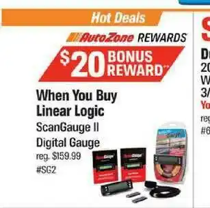 AutoZone Linear Logic Scangauge II Digital Gauge offer