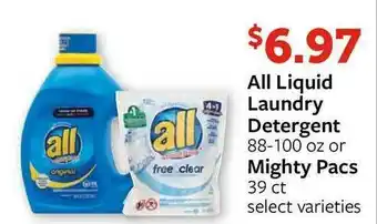 Fareway All Liquid Laundry Detergent Or Mighty Pacs offer