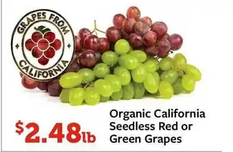 Fareway Organic California Seedless Red Or Green Grapes offer
