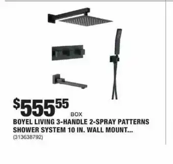 The Home Depot Boyel Living 3-handle 2-spray Patterns Shower System 10 In. Wall Mount... offer