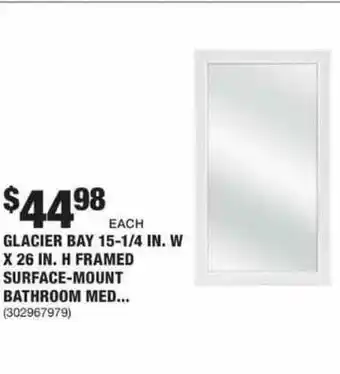The Home Depot Glacier Bay 15-1-4 In. W X 26 In. H Framed Surface-mount Bathroom Med offer