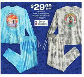 Academy Women's Love & Pineapples Graphic Sweatshirt Or Joggers offer