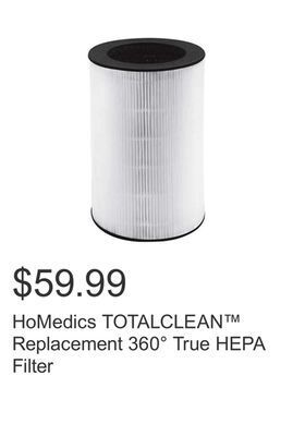 Costco Homedics totalclean™ replacement 360° true hepa filter offer