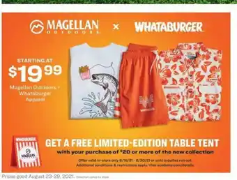 Academy Magellan Outdoors + Whataburger Apparel offer