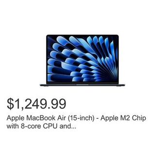 Costco Apple macbook air (15-inch) - apple m2 chip with 8-core cpu and 10-core gpu, 256gb - midnight (2023) offer