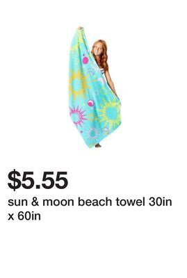 Five Below Sun & moon beach towel 30in x 60in offer