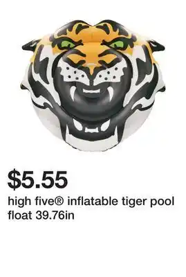 Five Below High five® inflatable tiger pool float 39.76in offer