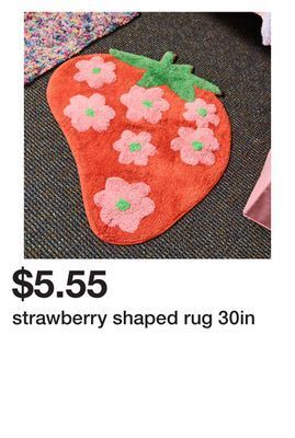 Five Below Strawberry shaped rug 30in offer