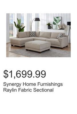 Costco Synergy home furnishings raylin fabric sectional offer