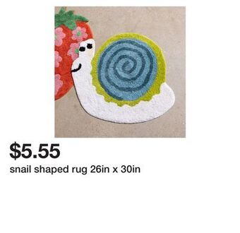 Five Below Snail shaped rug 26in x 30in offer