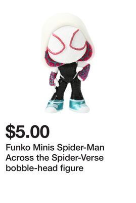 Five Below Funko minis spider-man across the spider-verse bobble-head figure offer