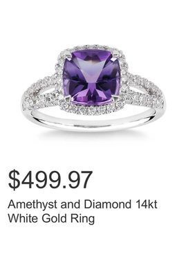 Costco Amethyst and diamond 14kt white gold ring offer