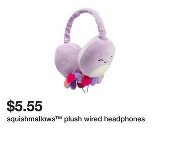 Five Below Squishmallows™ plush wired headphones offer