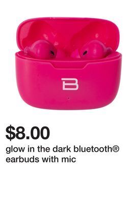 Five Below Glow in the dark bluetooth® earbuds with mic offer