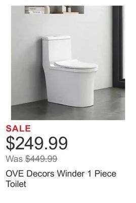 Costco Ove decors winder 1 piece toilet offer