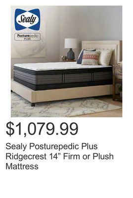 Costco Sealy posturepedic plus ridgecrest 14 firm or plush mattress offer