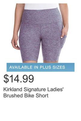 Costco Kirkland signature ladies' brushed bike short offer