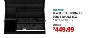 Fastenal Rock River® Black Steel Portable Tool Storage Box offer