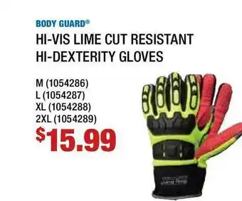Fastenal Body Guard® Hi-Vis Lime Cut Resistant Hi-Dexterity Gloves offer